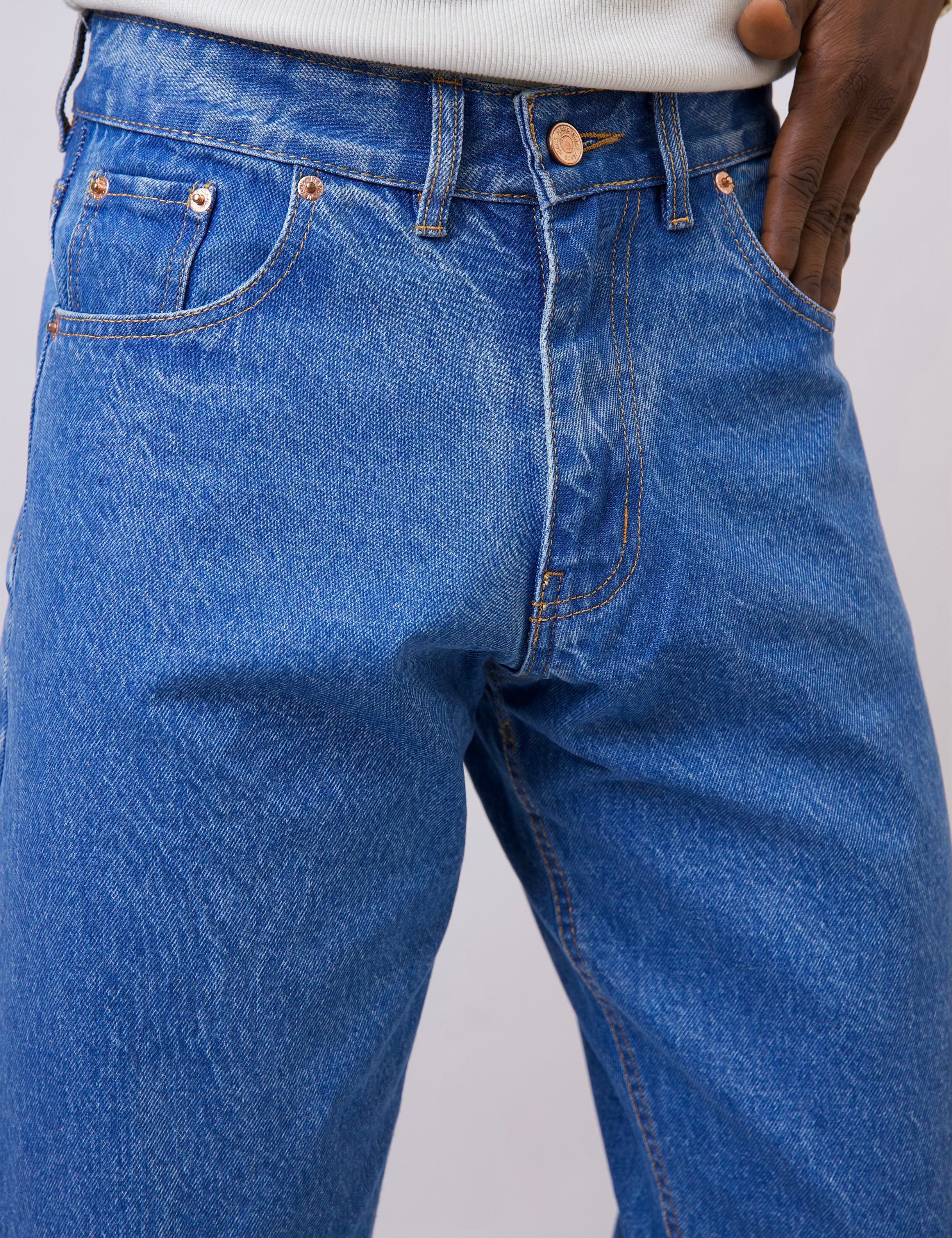 Cai Relaxed Straight Cut Jeans - Medium Wash