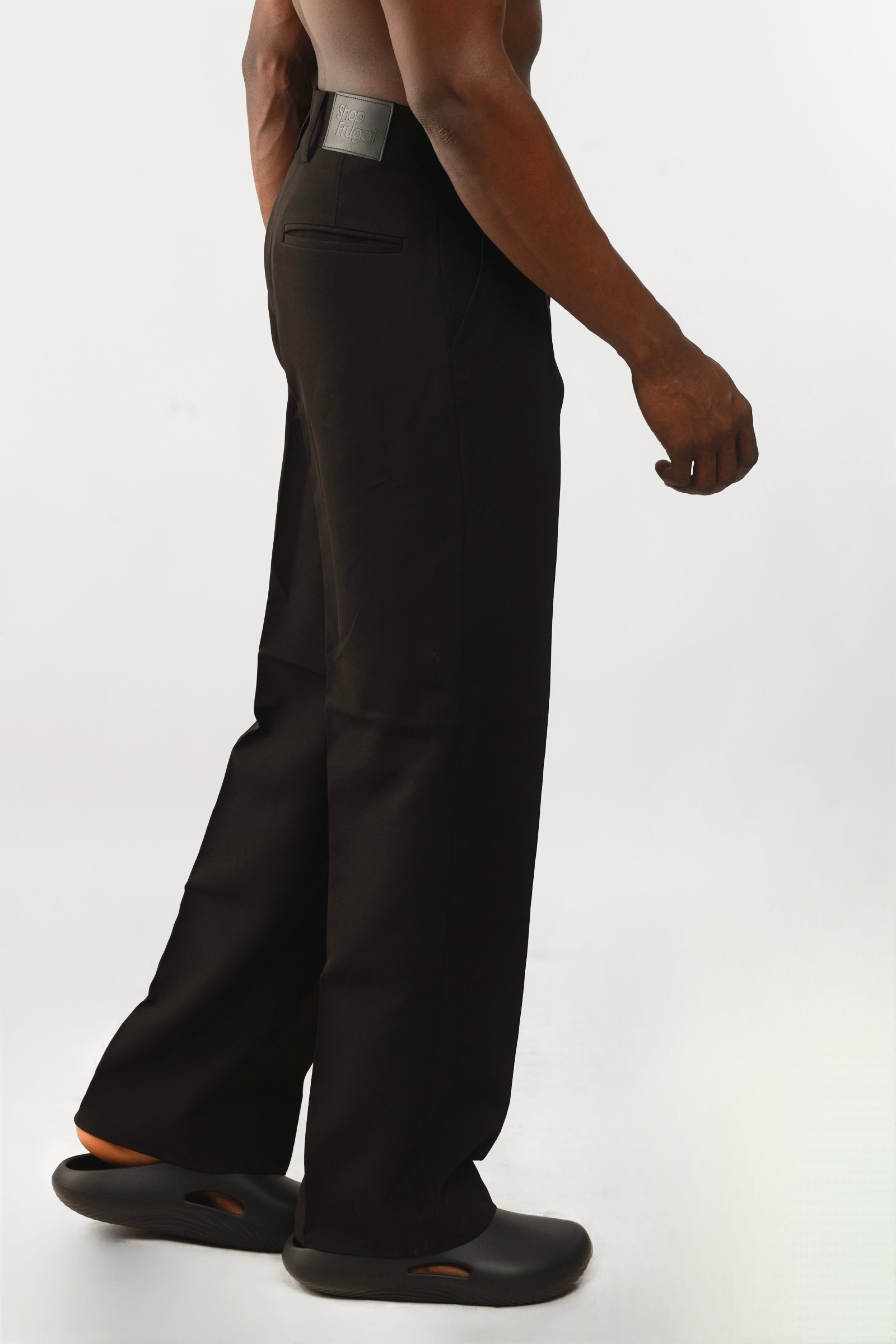 Cleo Pintuck Forward Pleats Baggy Trouser - Black