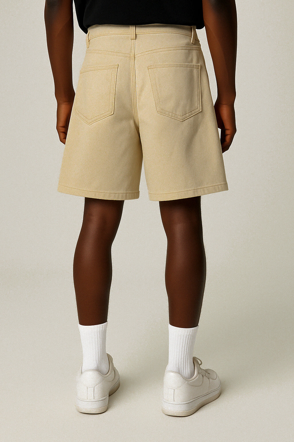Cairo Wide-Legged Paneled Relaxed Baggy Short/Jort - Khaki