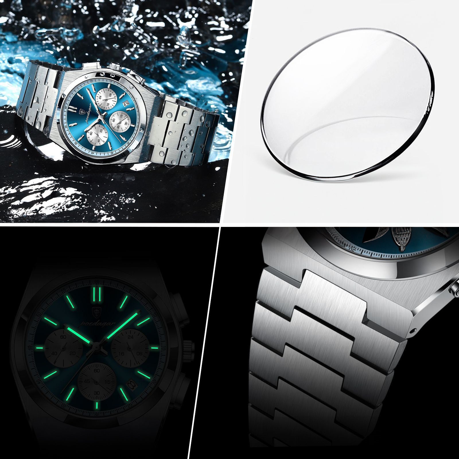 Anthony 2.0 Chronograph Stainless Wristwatch - Gold/Blue