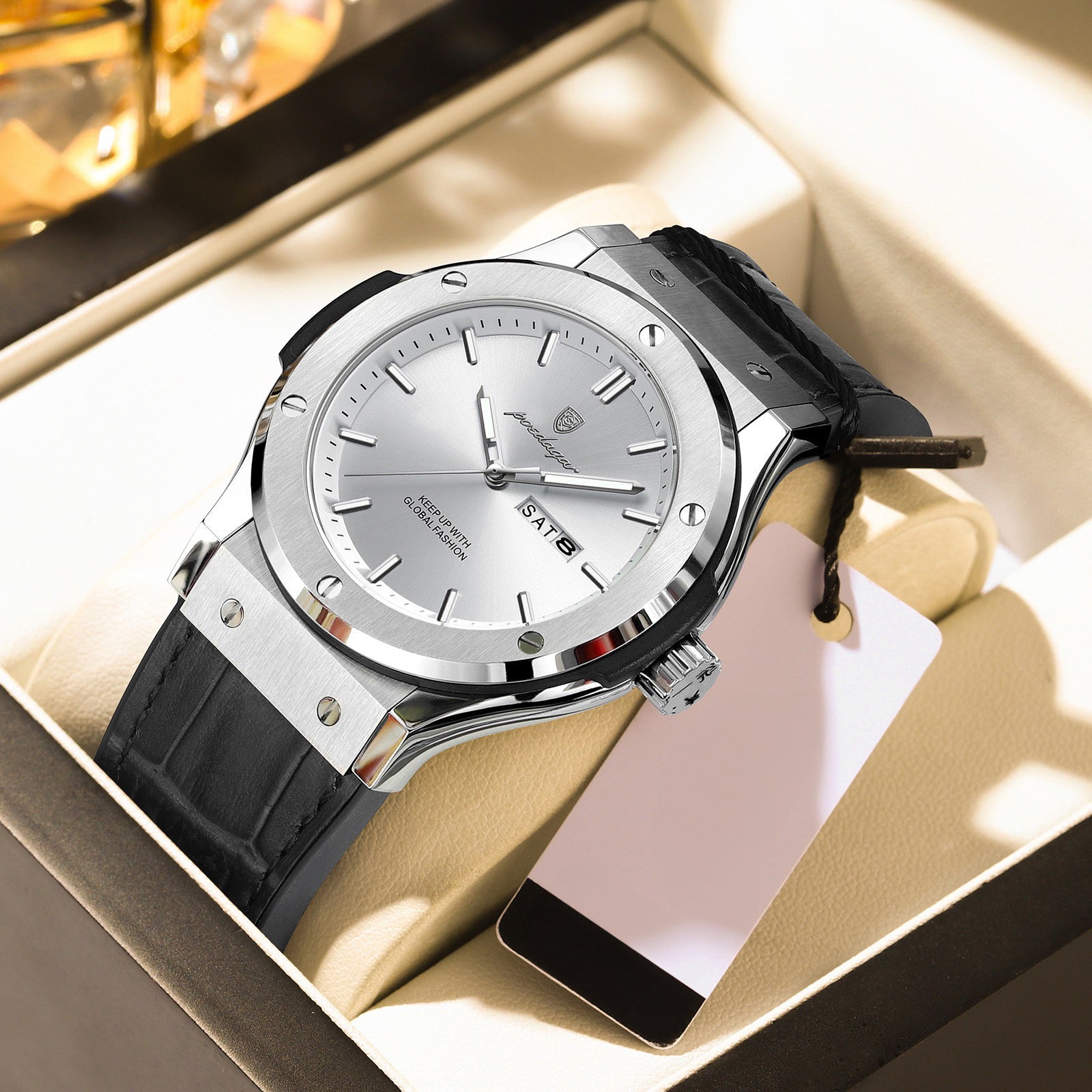 Arthur Silicone Strap Wristwatch - Silver/Black/White