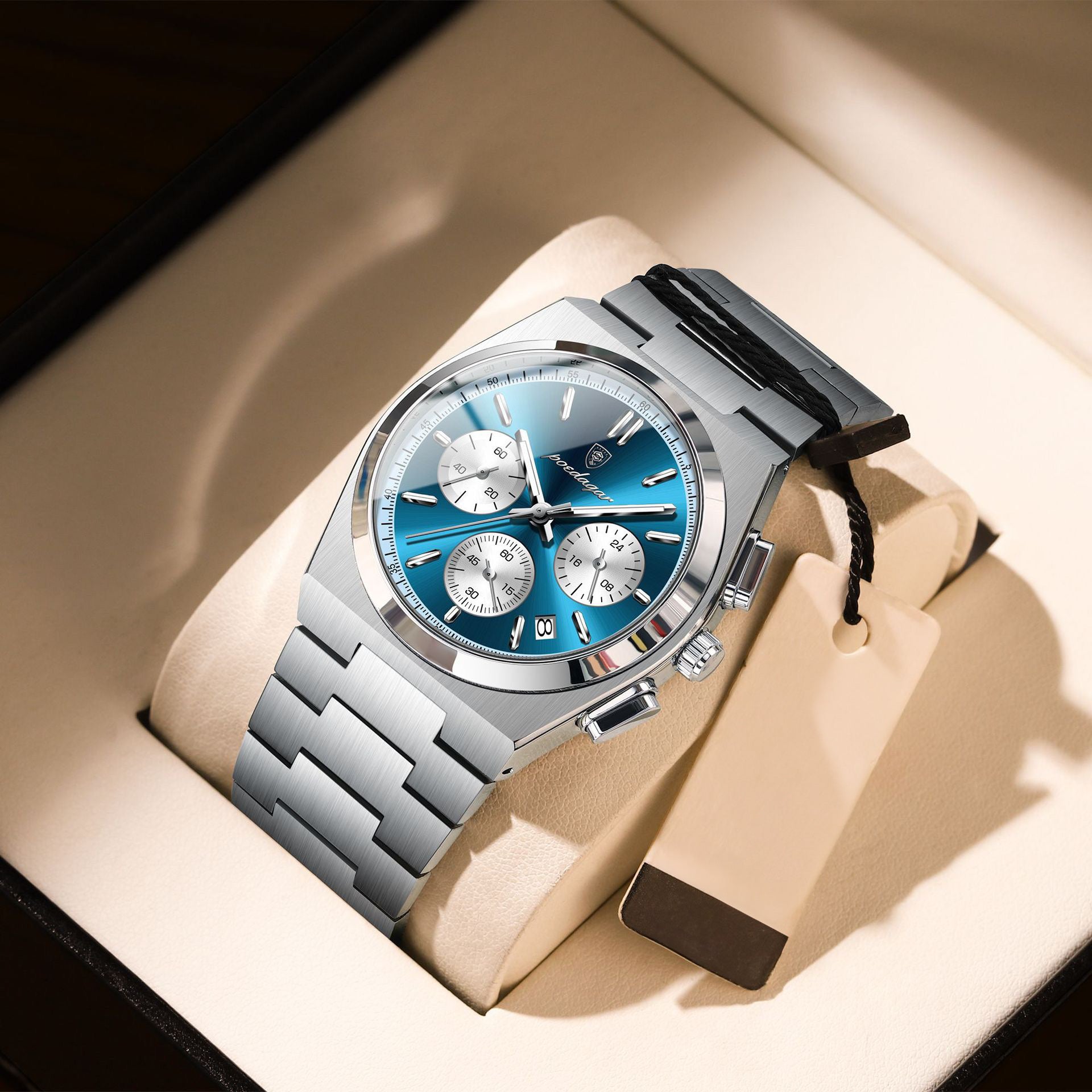 Anthony 2.0 Chronograph Stainless Wristwatch - Silver/Blue