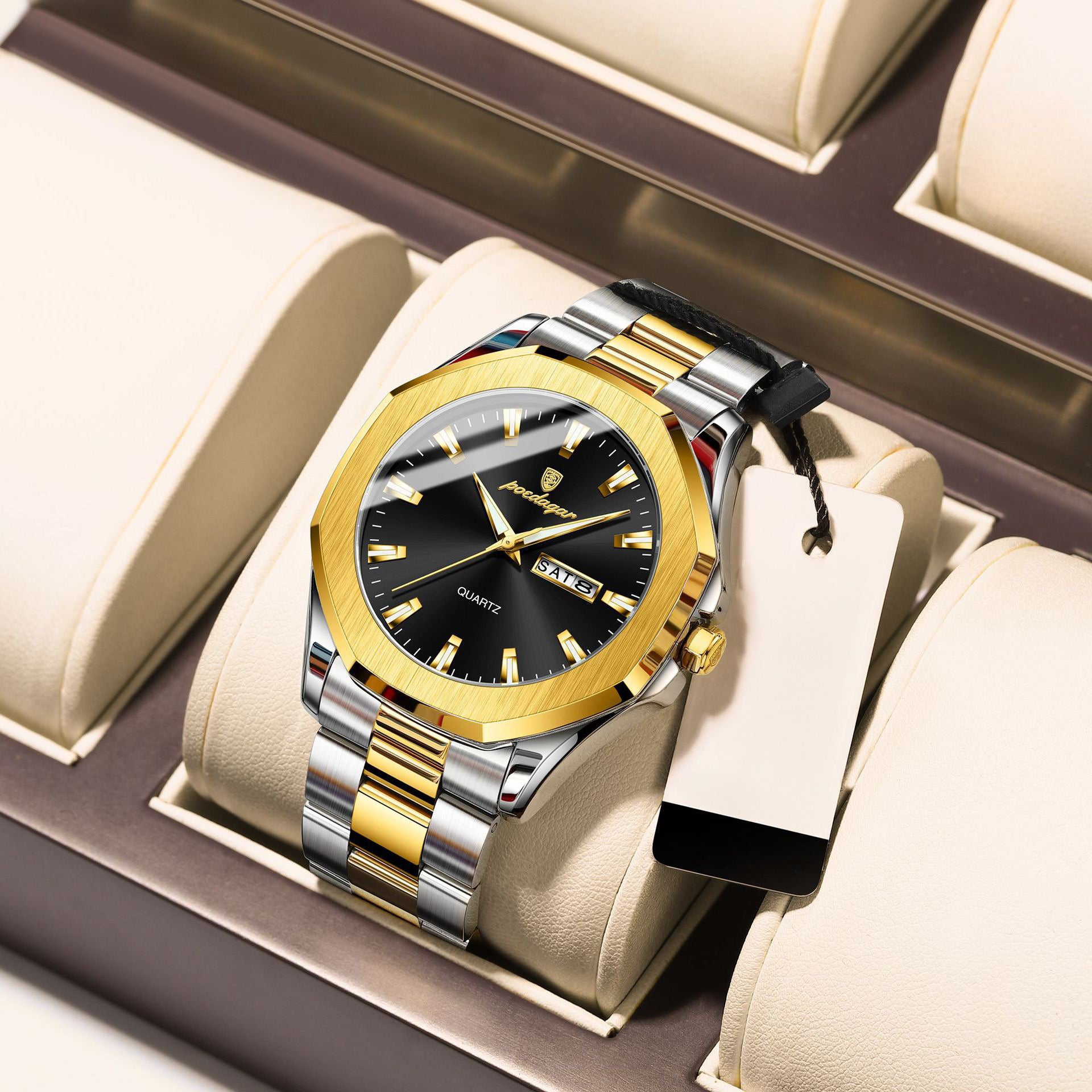 Aleah Stainless Wristwatch - Silver/Gold/Black