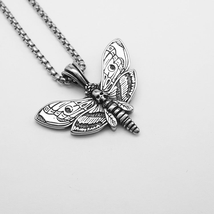 Aria Gothic Butterfly Necklace - Silver