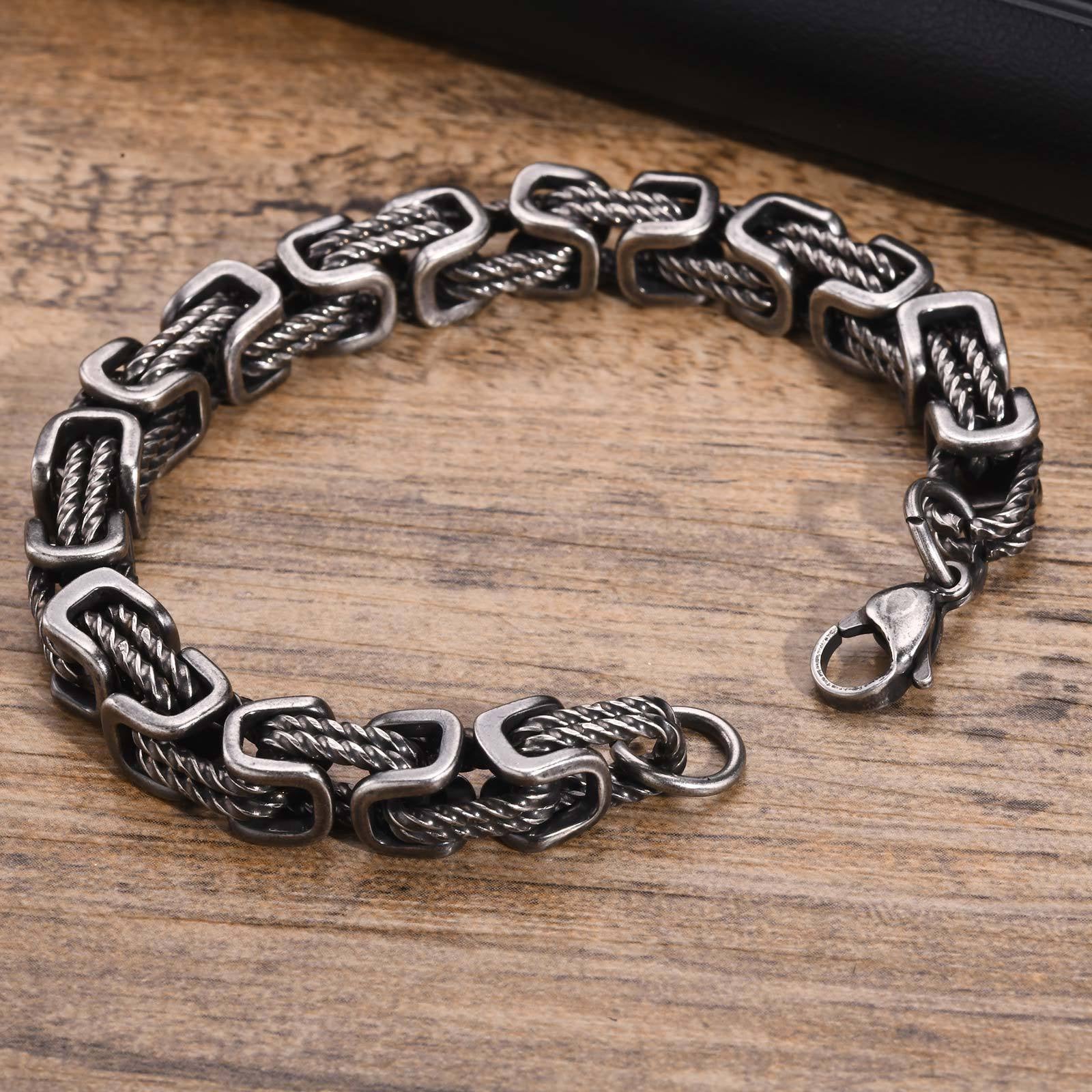 Calida Titanium Steel Link Bracelet - Silver-9