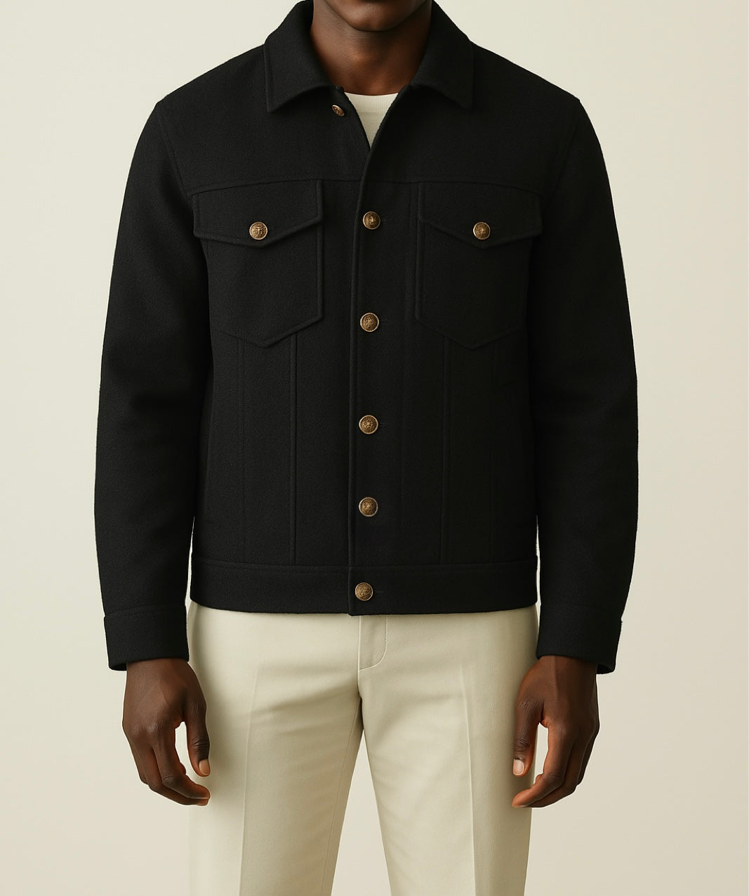 Cali Luxe Textured Tweed Utility Jacket - Black