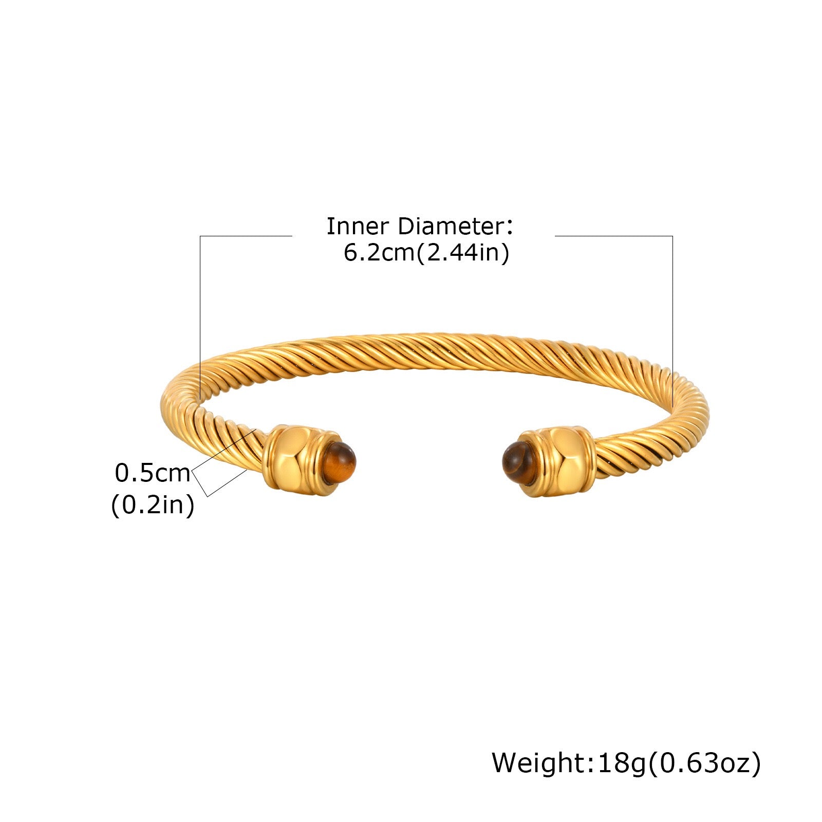 Calla 18K Titanium Stainless Steel Bracelet - Green Orb