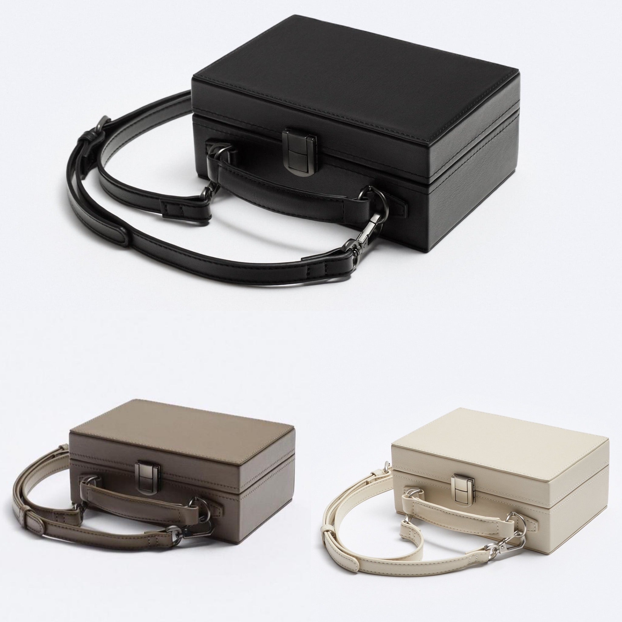 Arthur Rigid Crossbody Box Bag - Camel