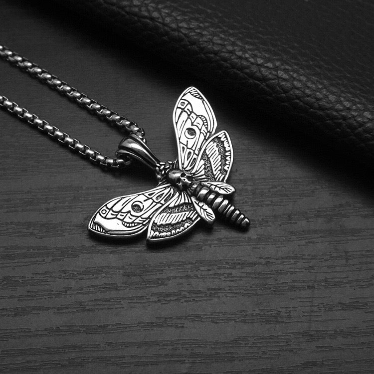 Aria Gothic Butterfly Necklace - Silver