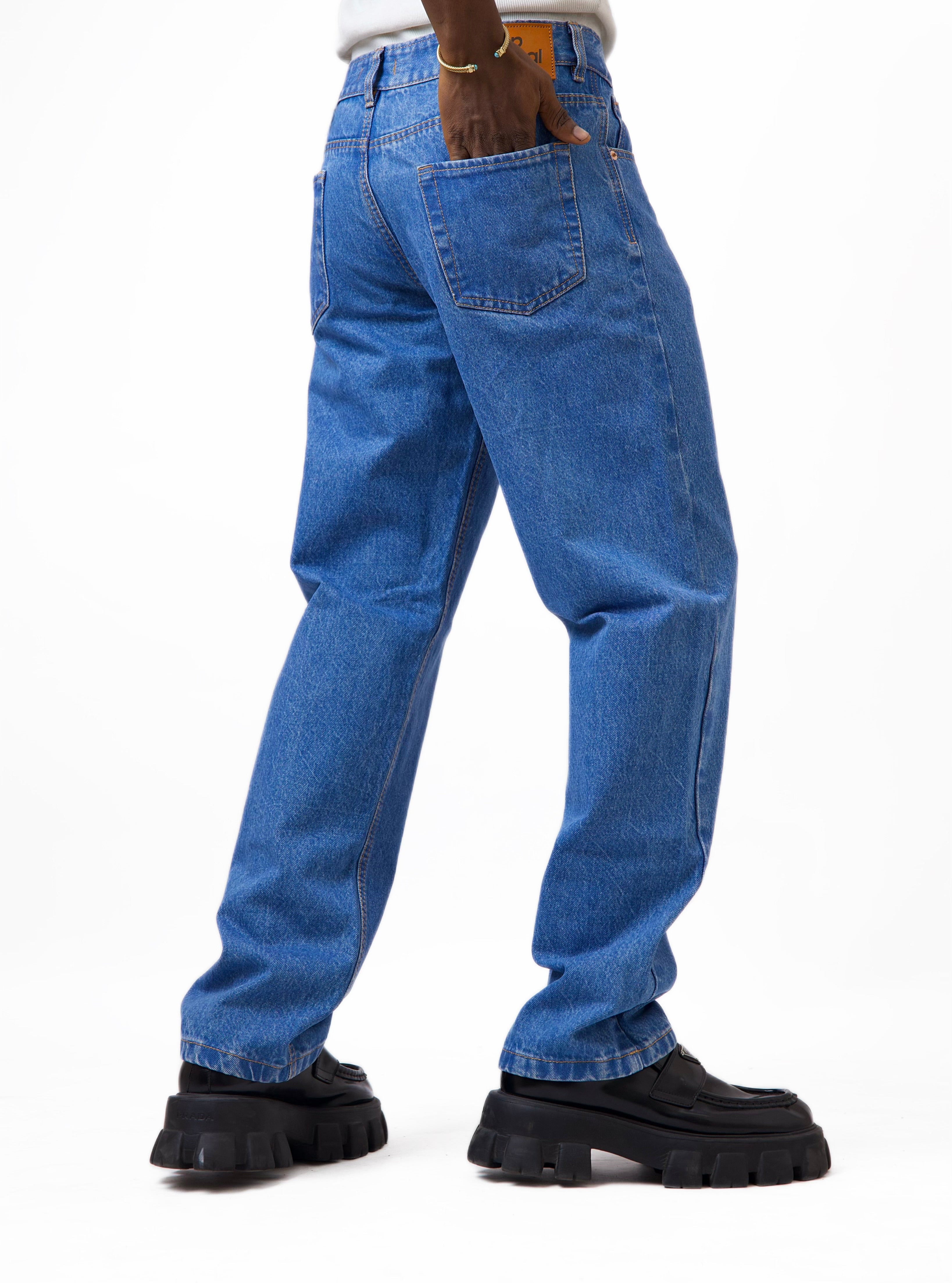 Cai Relaxed Straight Cut Jeans - Medium Wash-3