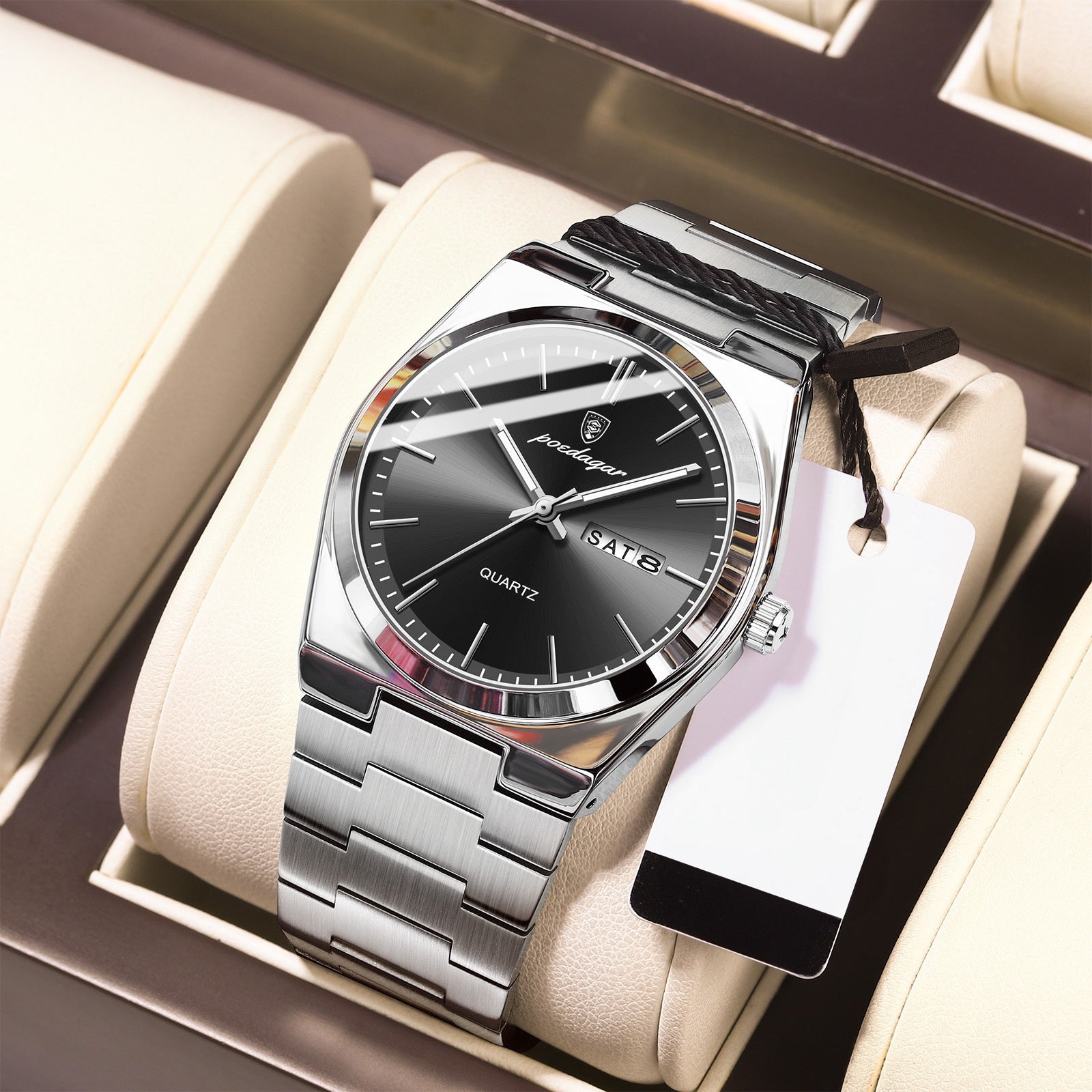 Alexis Stainless Wristwatch - Silver/Black
