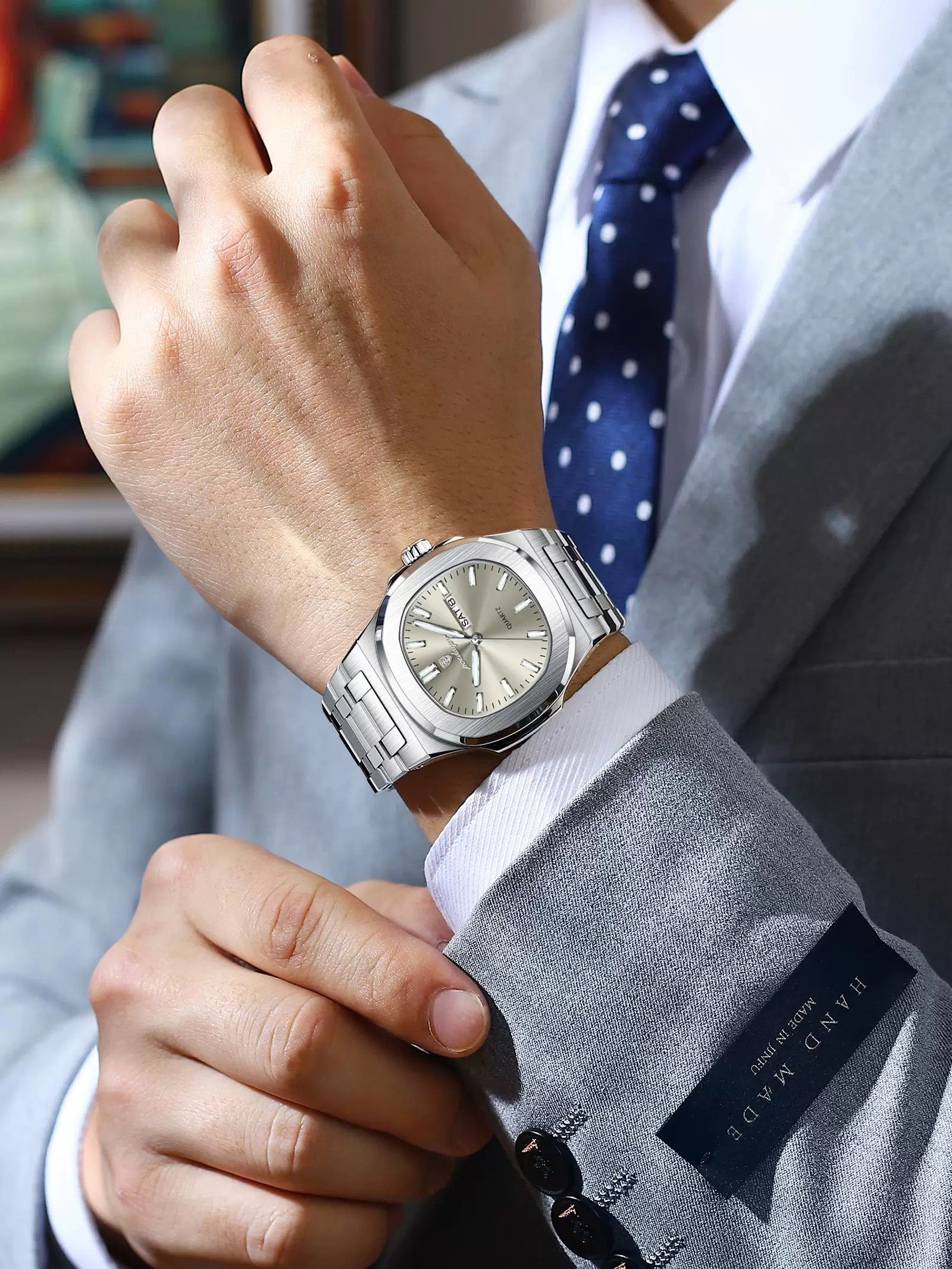 Amari Stainless Wristwatch - Silver/Blue