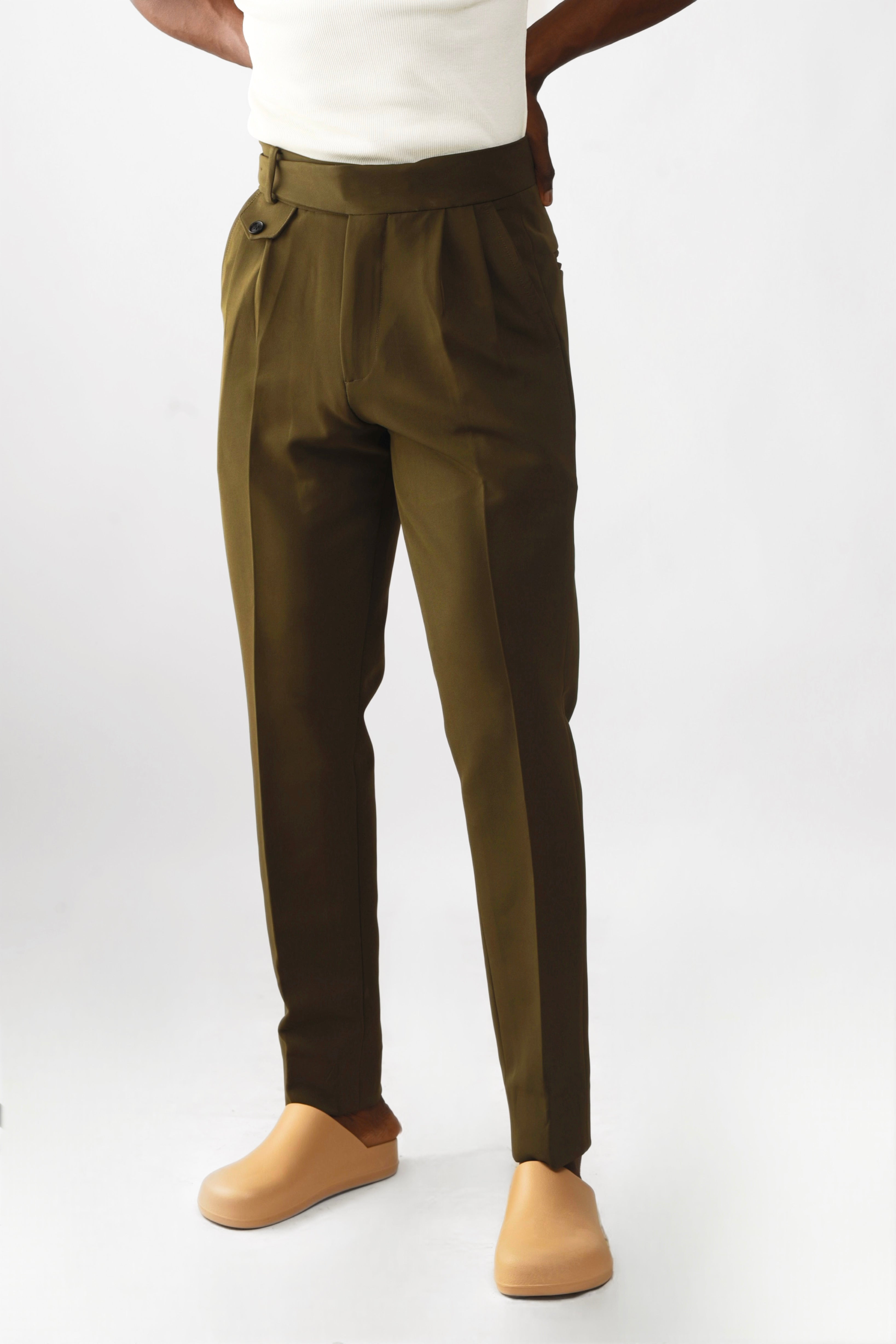 Cairo Oxford Workwear Regular Fit Trouser - Army Green-5