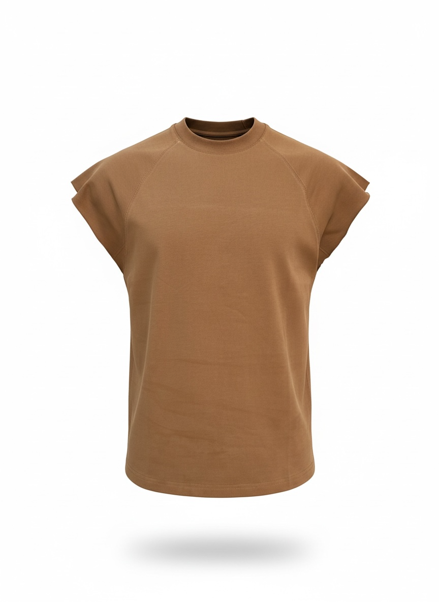 Callie 2.0 310GSM Raglan Raw-Hem Tank Top (Premium Quality) - Burnt Brown