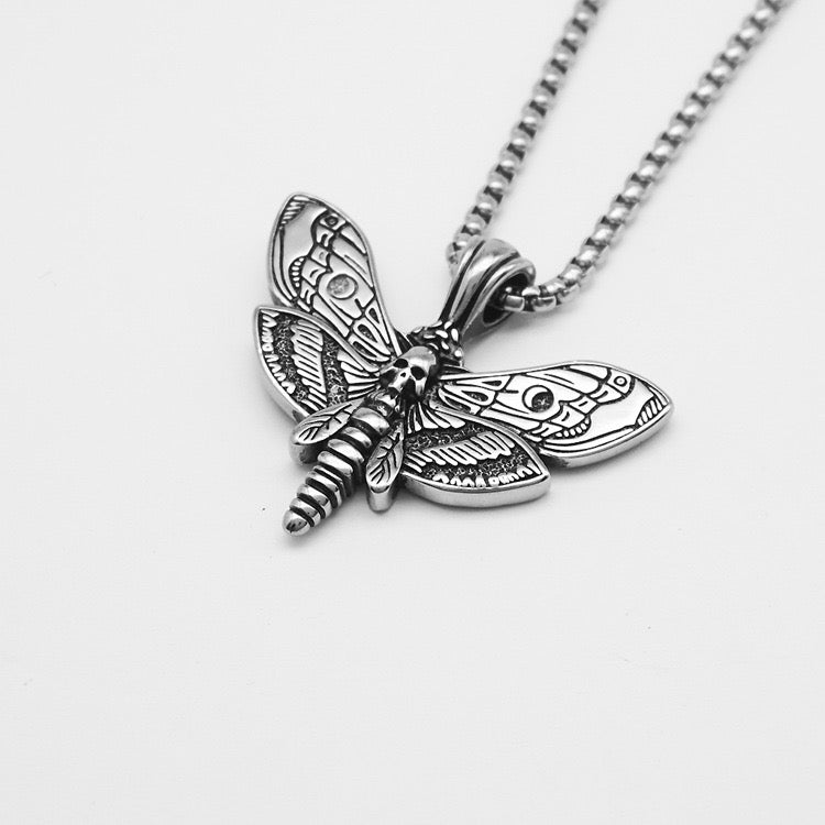 Aria Gothic Butterfly Necklace - Silver