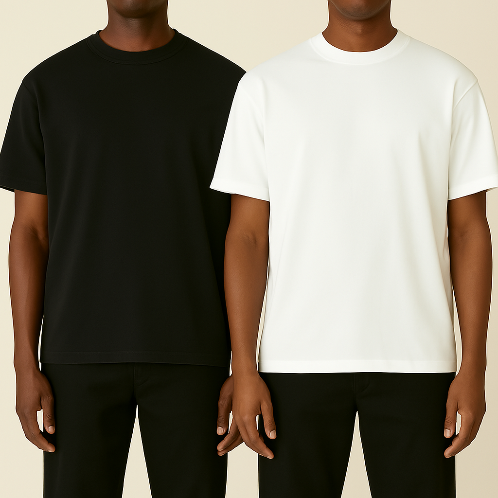 Claire 310GSM Medium-Weight Double-Yarn Blank Tshirt (Premium Quality) - Black-3