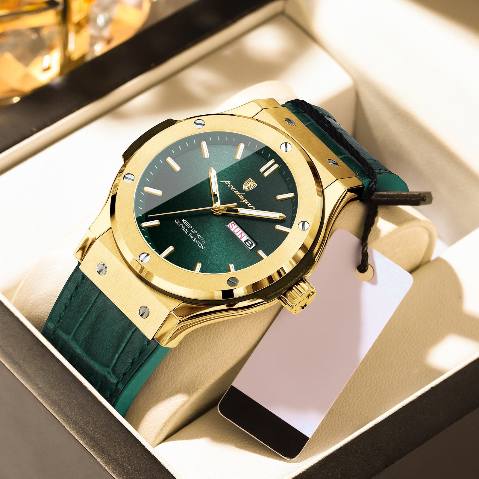 Arthur Silicone Strap Wristwatch - Gold/Green