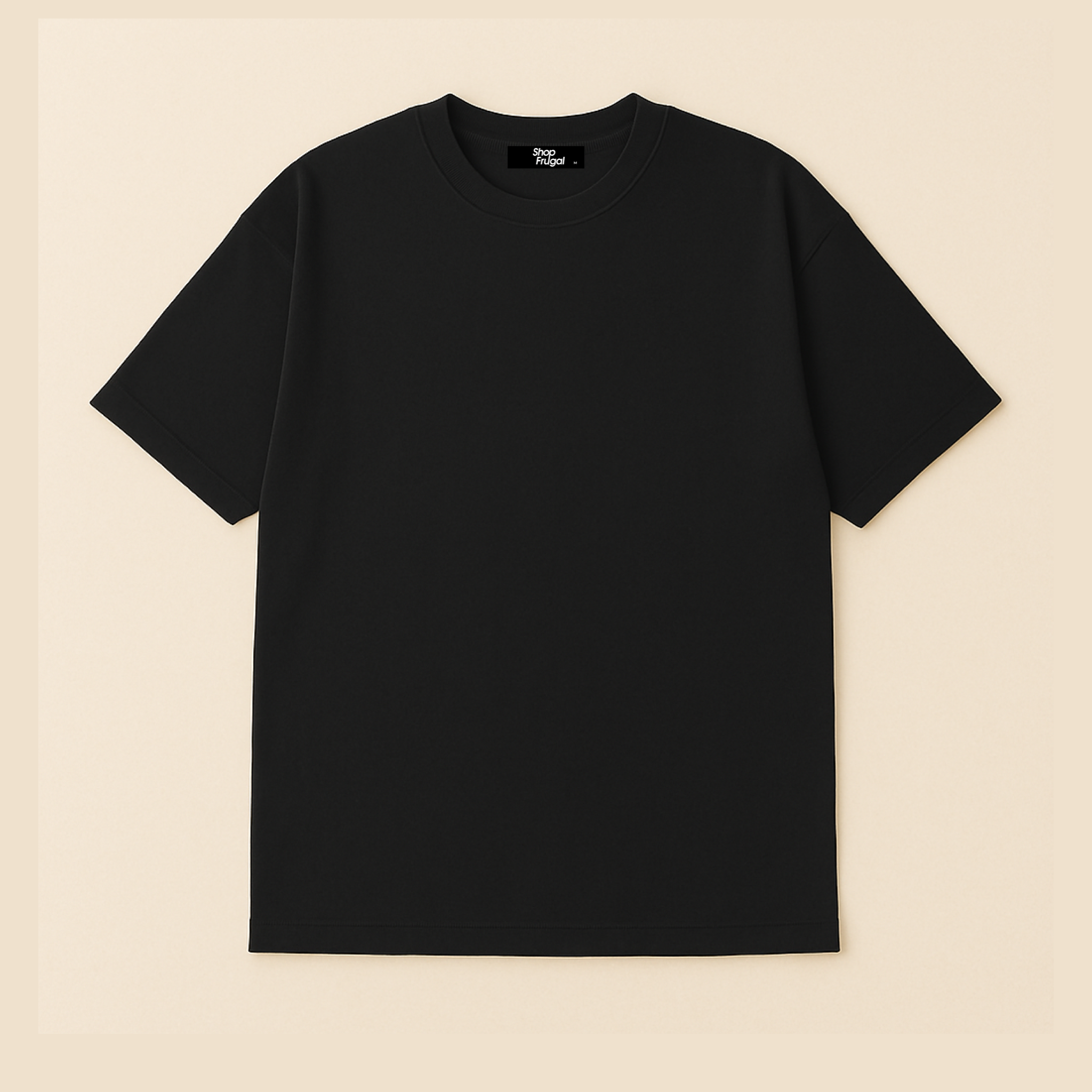 Claire 310GSM Medium-Weight Double-Yarn Blank Tshirt (Premium Quality) - Black-2
