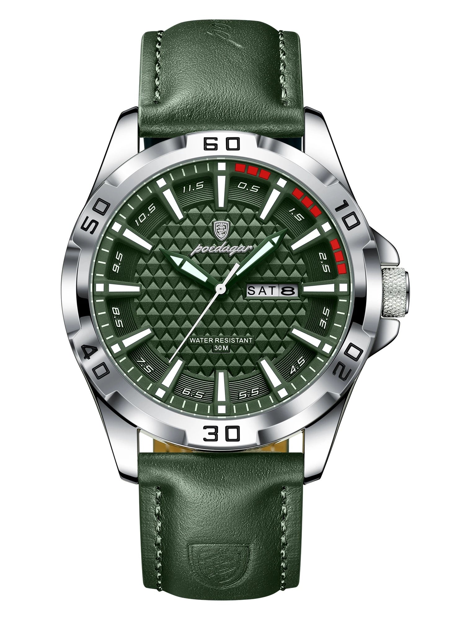 Andrea Leather Strap Wristwatch - Green