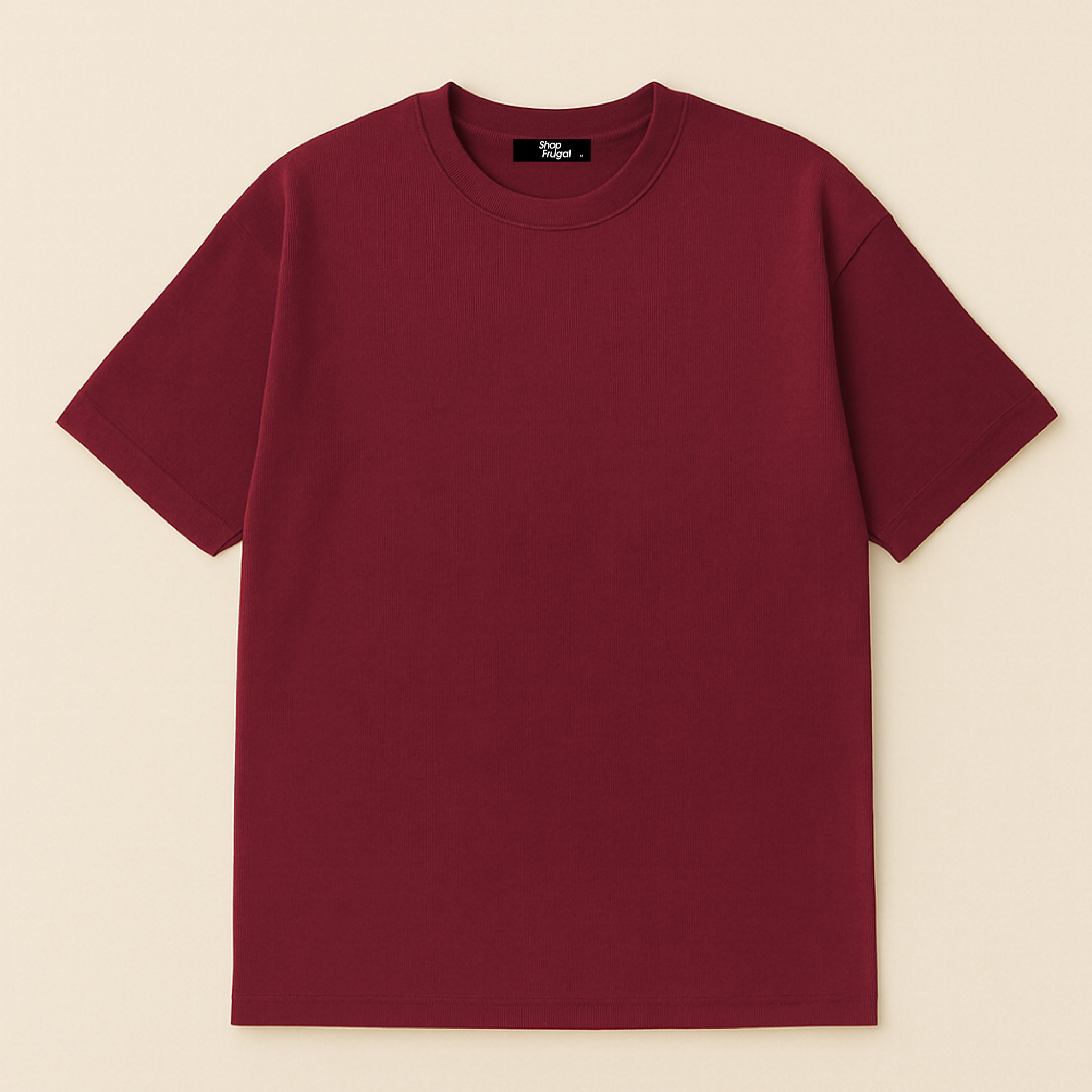 Claire 310GSM Medium-Weight Double-Yarn Blank Tshirt (Premium Quality) - Burgundy-2