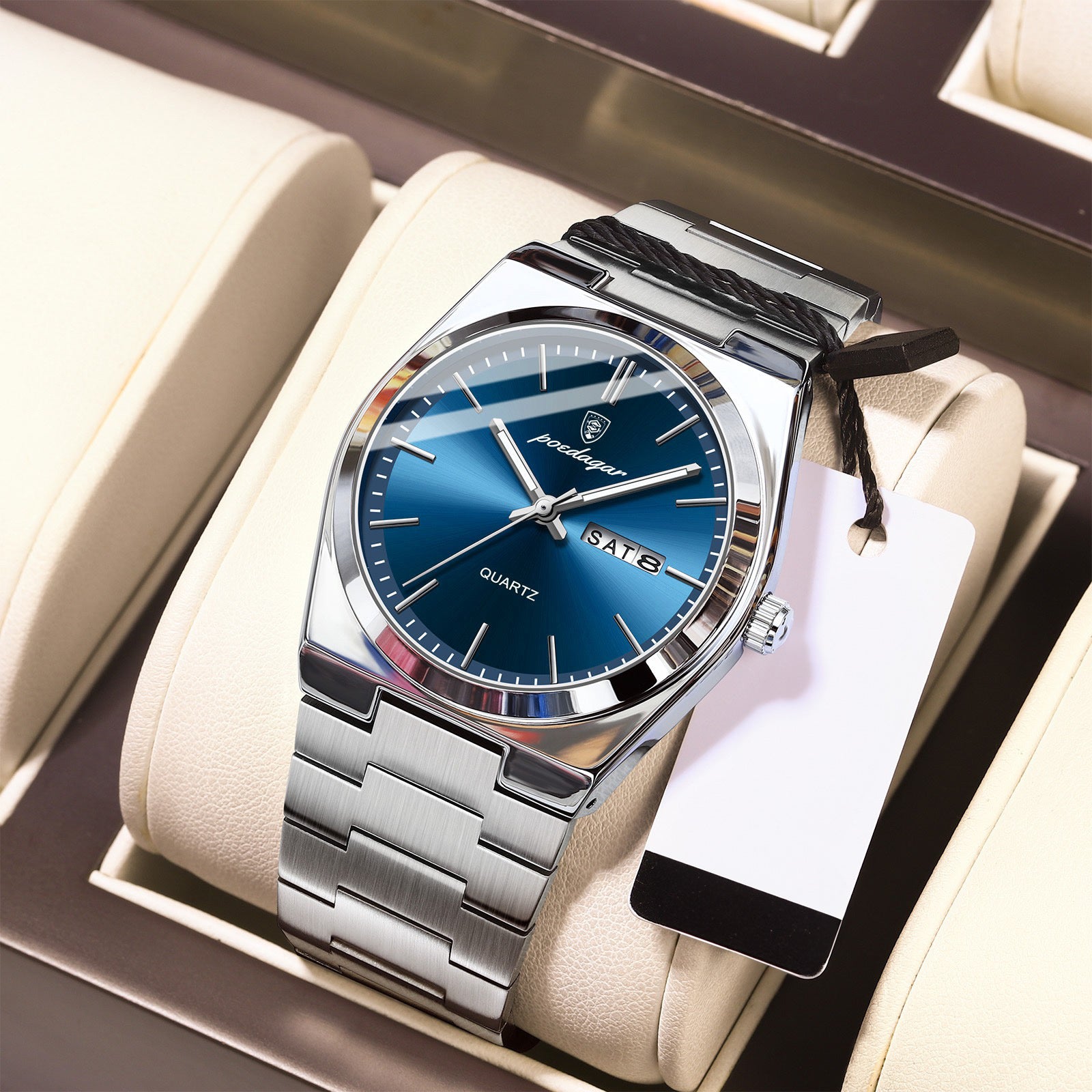 Alexis Stainless Wristwatch - Silver/Blue