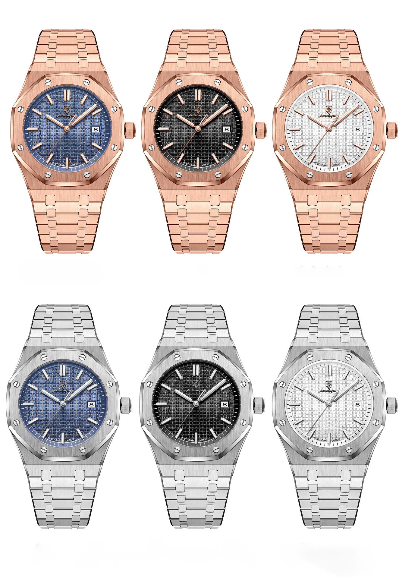 Adeline Stainless Wristwatch - Rose Gold/Silver-3