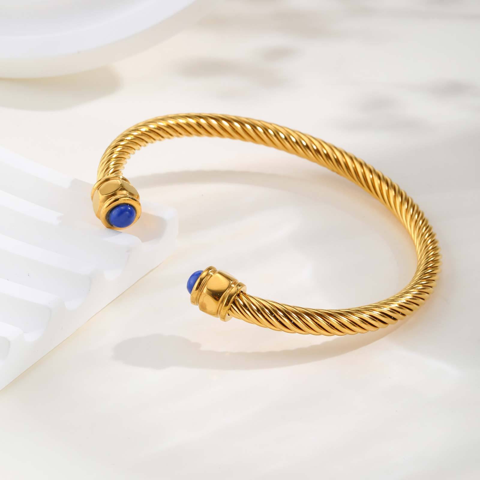 Calla 18K Titanium Stainless Steel Bracelet - Green Orb