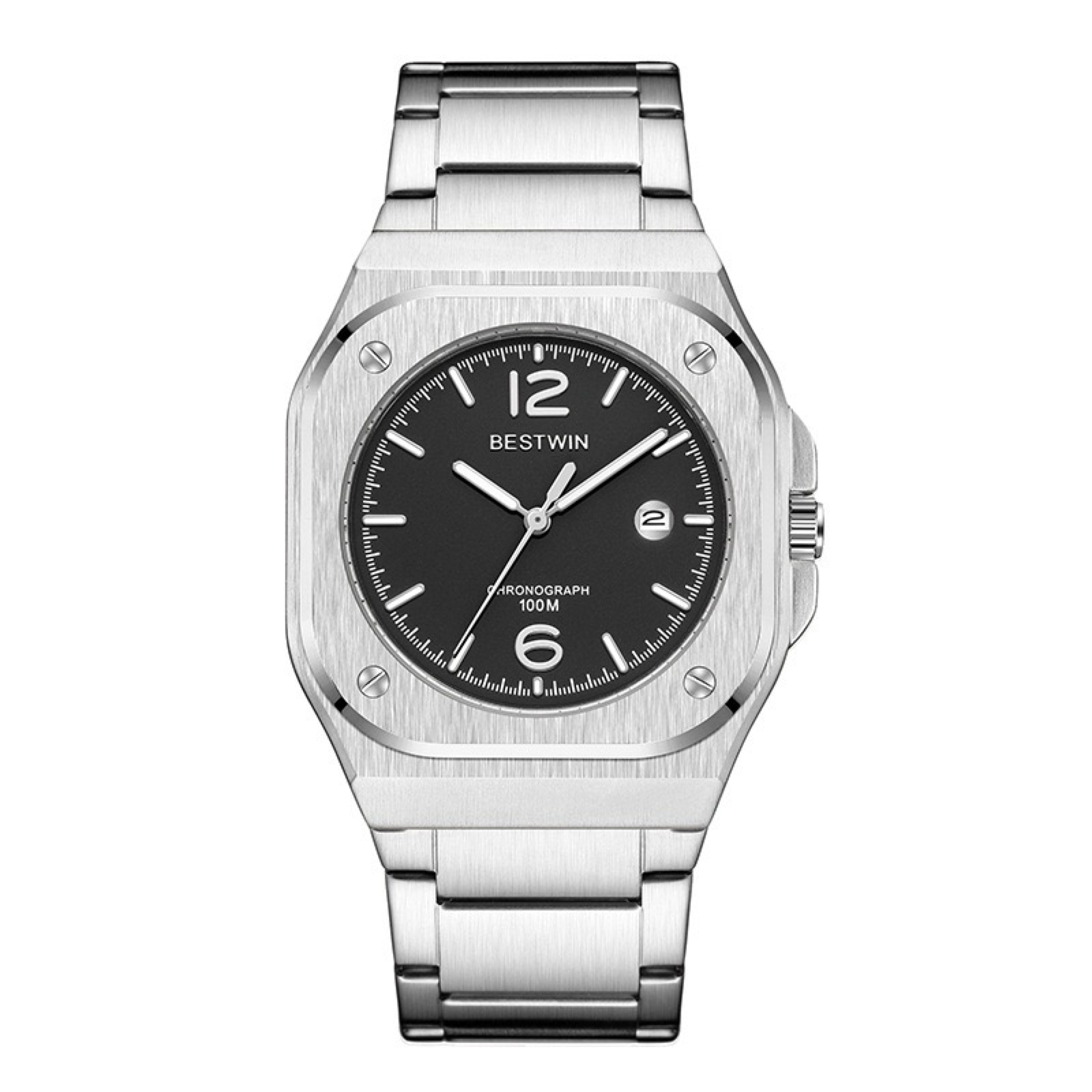 Alina Stainless Wristwatch - Silver/Black