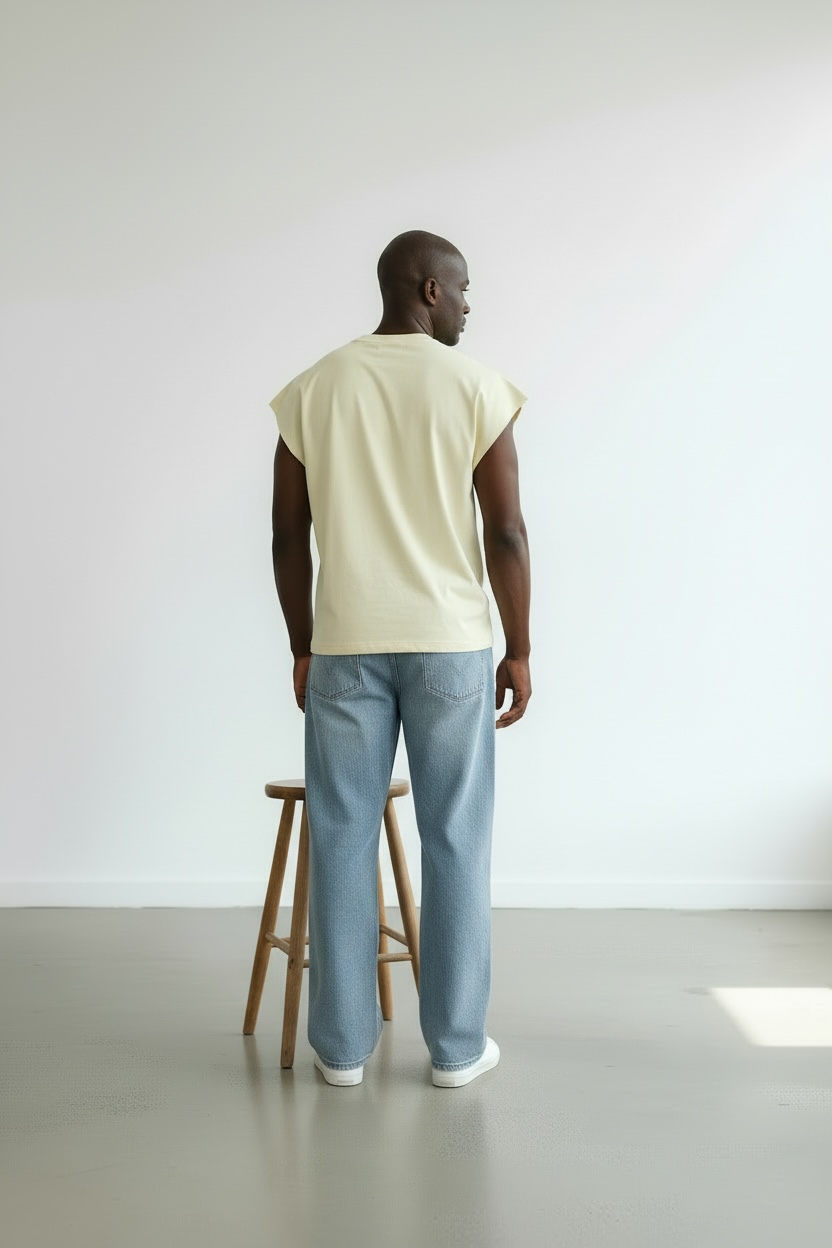 Callie 2.0 310GSM Raglan Raw-Hem Tank Top (Premium Quality) - Milk