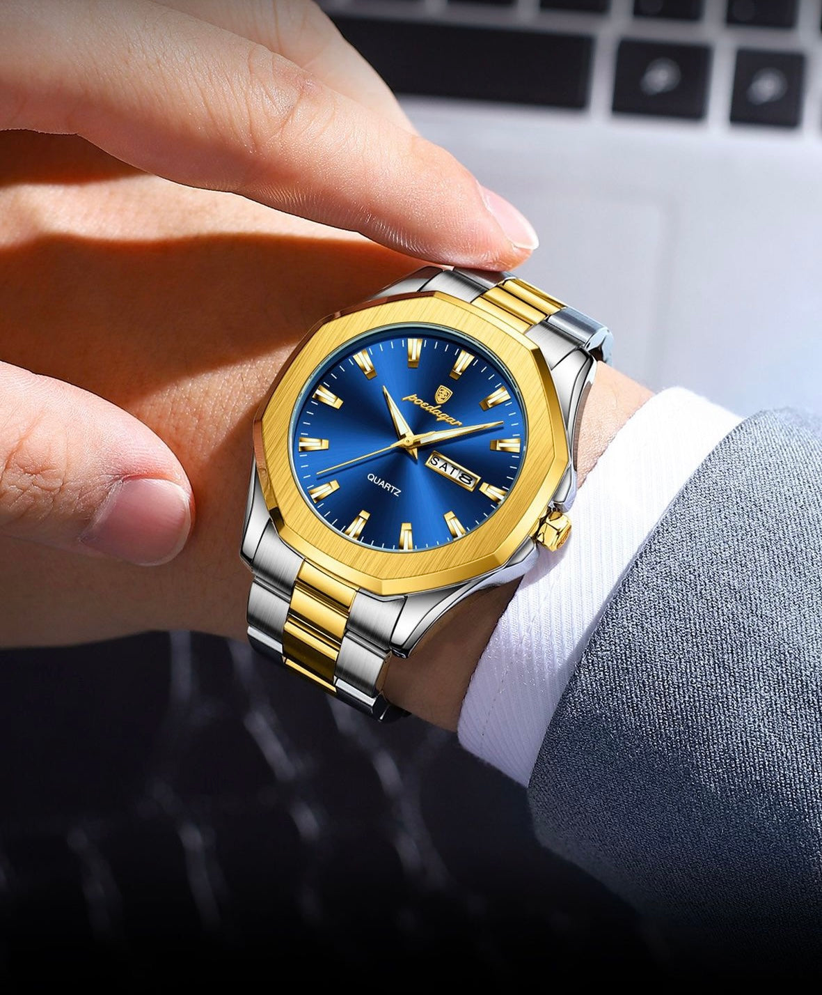 Aleah Stainless Wristwatch - Silver/Black