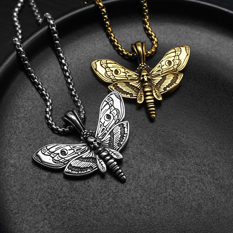 Aria Gothic Butterfly Necklace - Silver