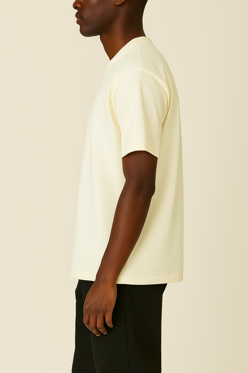 Claire 310GSM Medium-Weight Double-Yarn Blank Tshirt (Premium Quality) - Milk-3