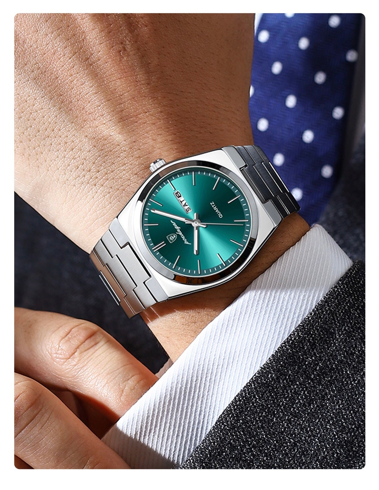 Alexis Stainless Wristwatch - Silver/Green-12