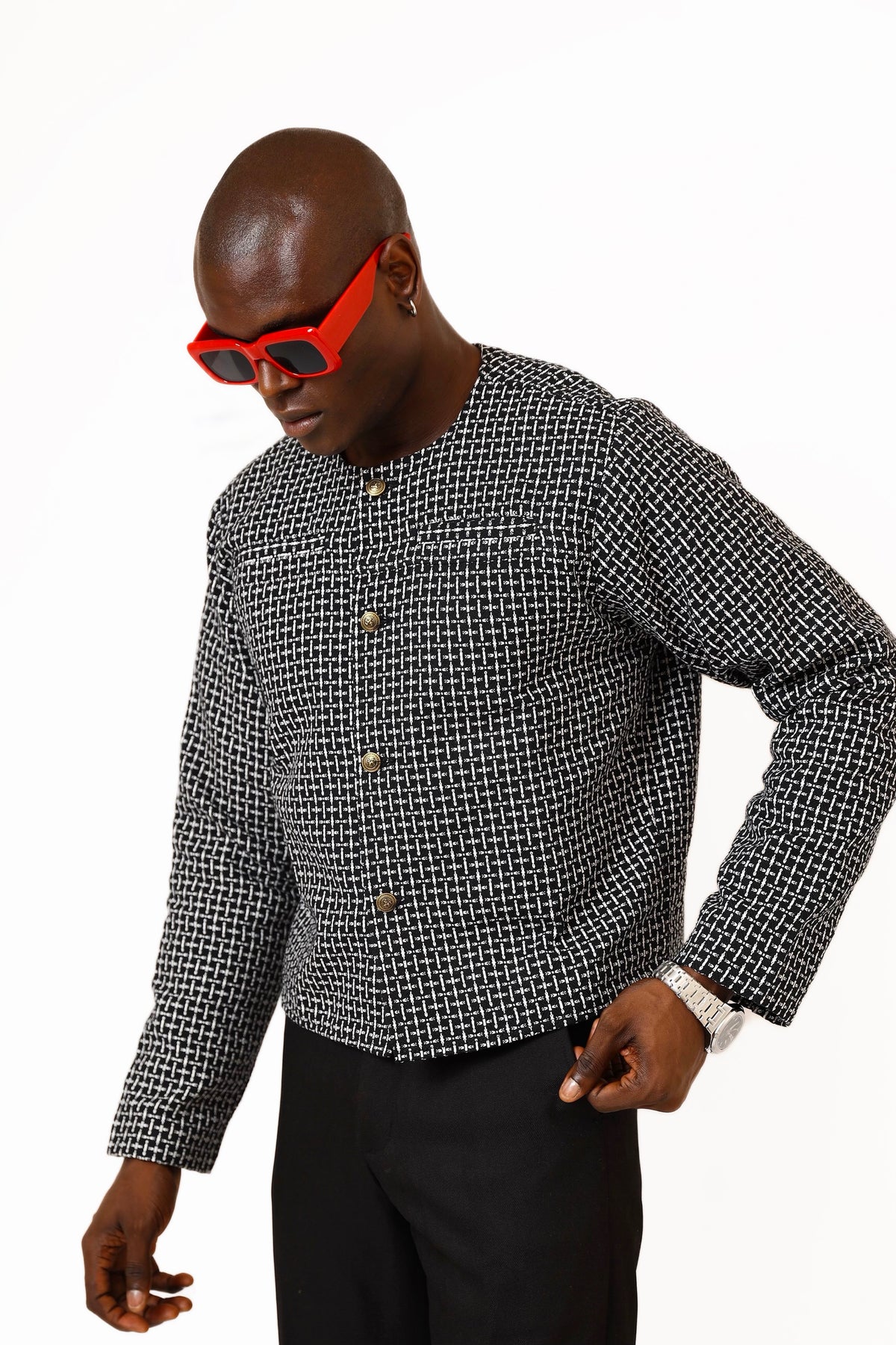 Casey Luxe Tweed Jacket - Black
