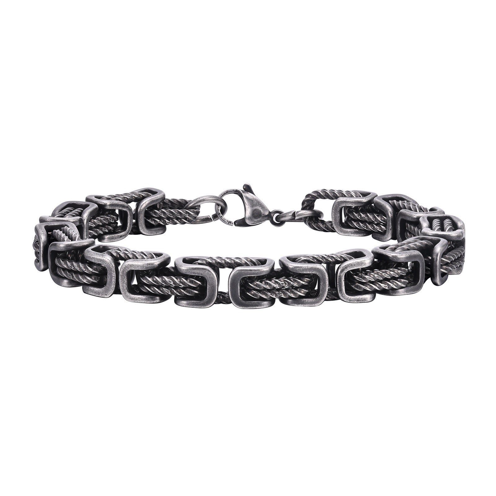 Calida Titanium Steel Link Bracelet - Vintage Silver