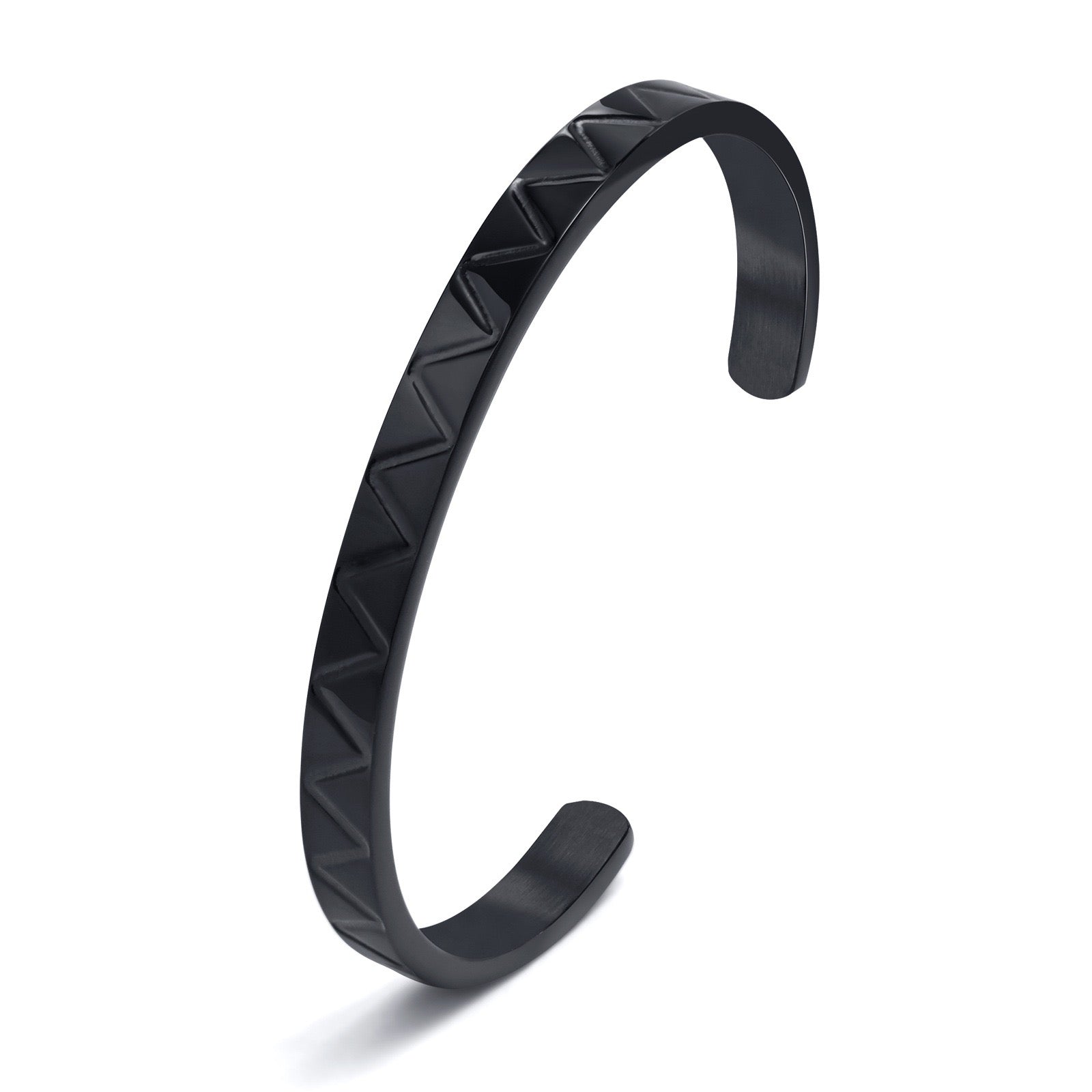 Cairo Wave Titanium Steel Bracelet - Black