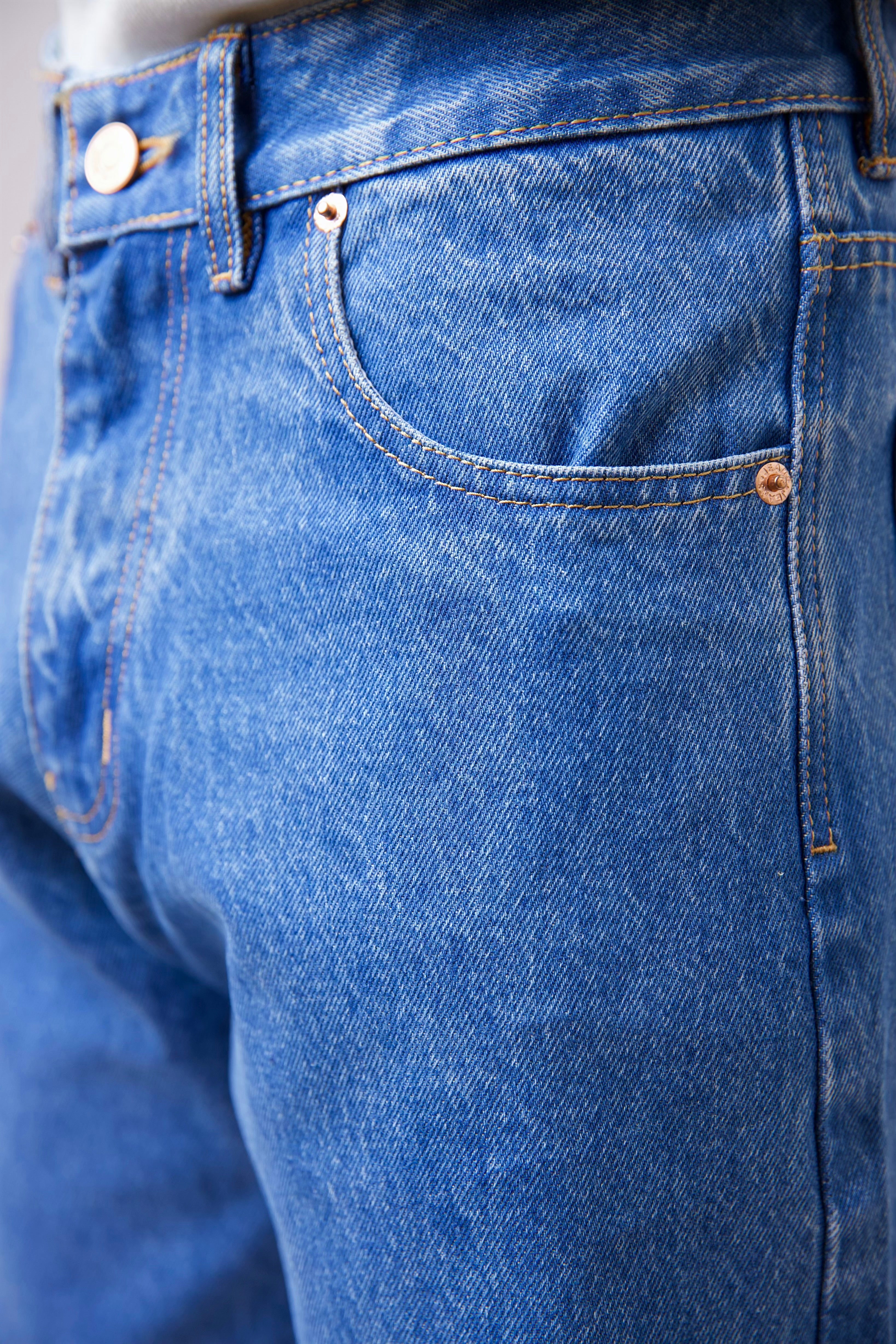 Cai Relaxed Straight Cut Jeans - Medium Wash-10