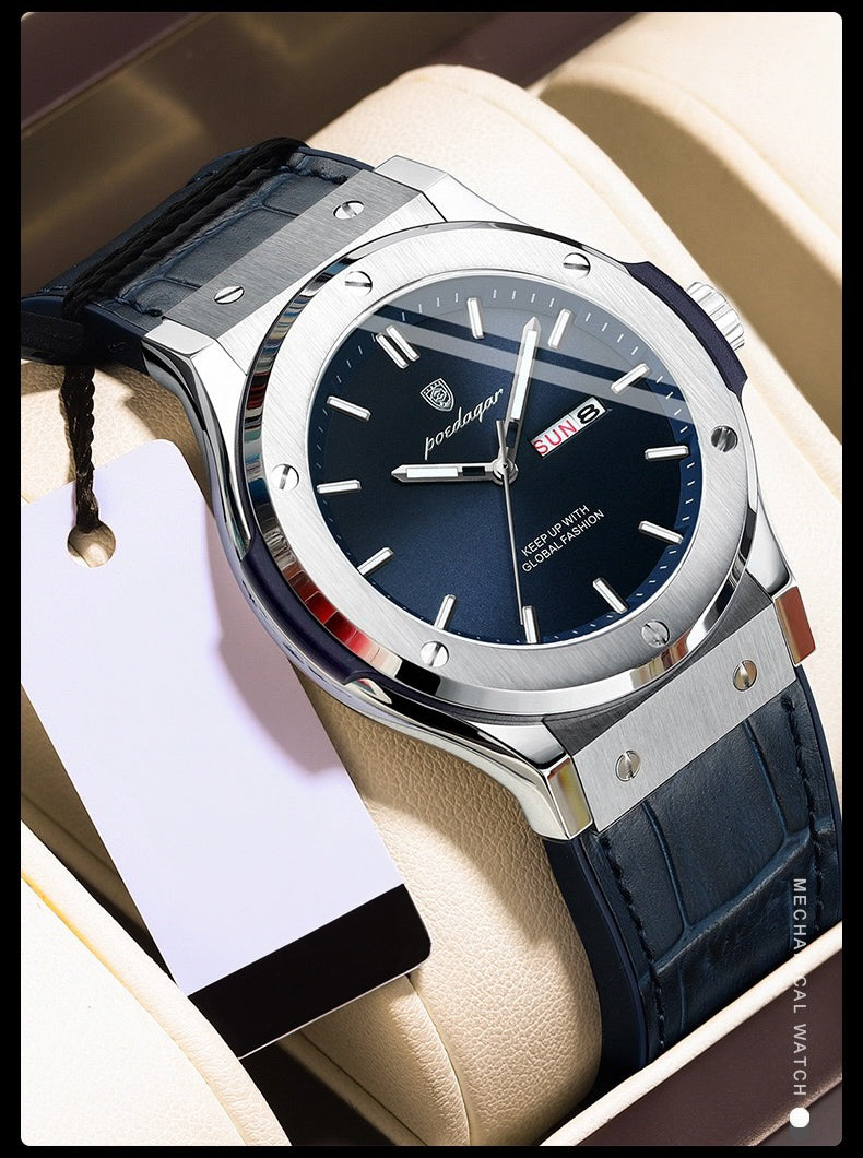 Arthur Silicone Strap Wristwatch - Silver/Blue