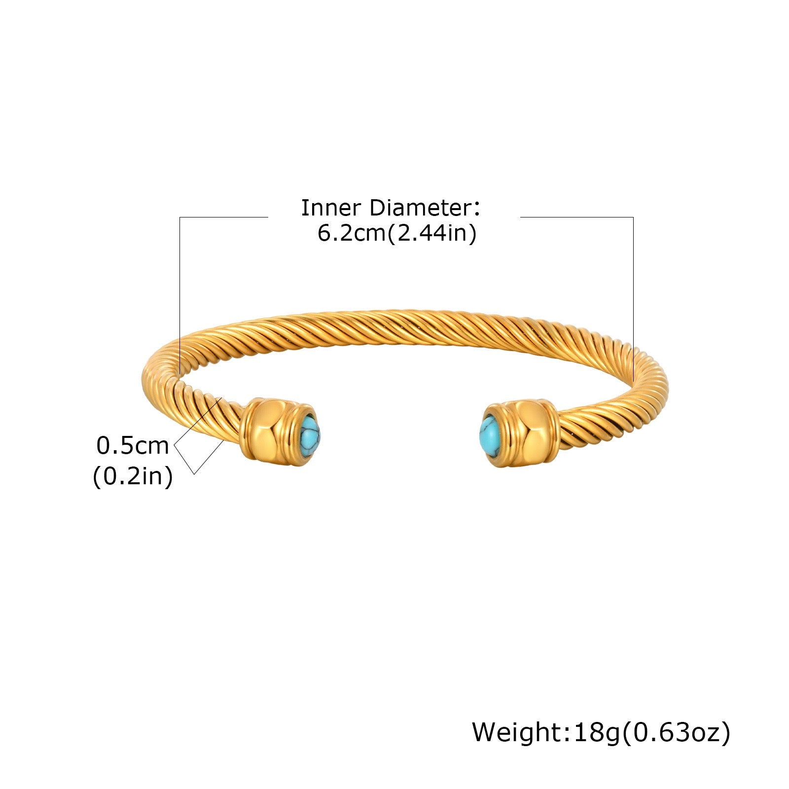 Calla 18K Titanium Stainless Steel Bracelet - Green Orb