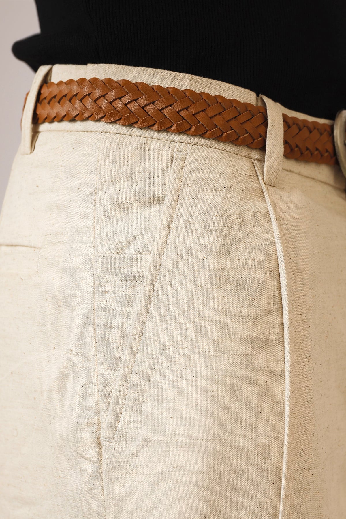 Callum Baggy Linen Pants - Oatmeal