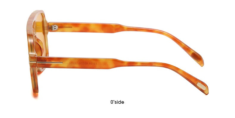 Amari Unisex Glasses - Brown Hawksbill/Blue-3