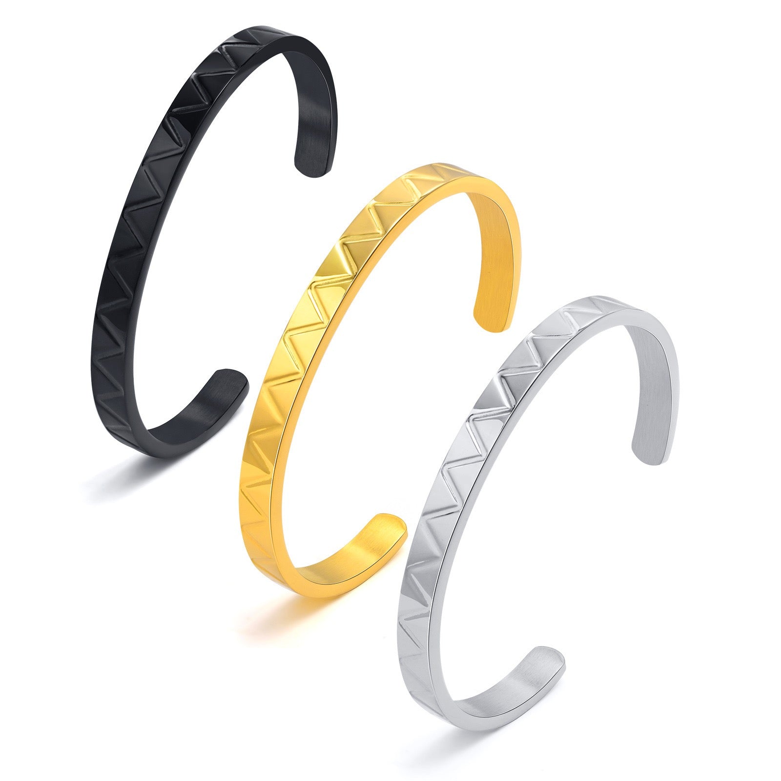 Cairo Wave Titanium Steel Bracelet - Silver