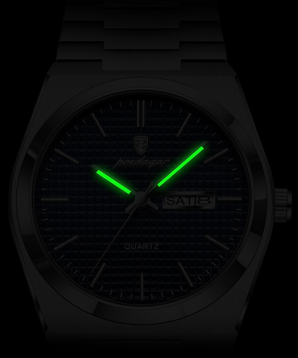 Alexis 2.0 Textured Dial Stainless Wristwatch - Silver/Gold/Blue