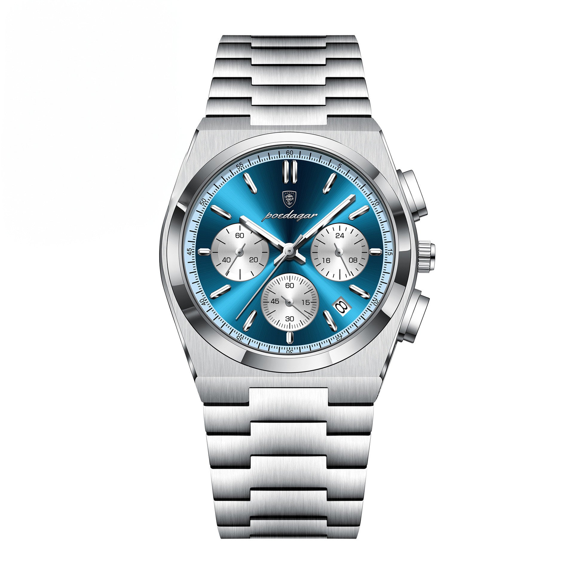 Anthony 2.0 Chronograph Stainless Wristwatch - Silver/Blue/White-10
