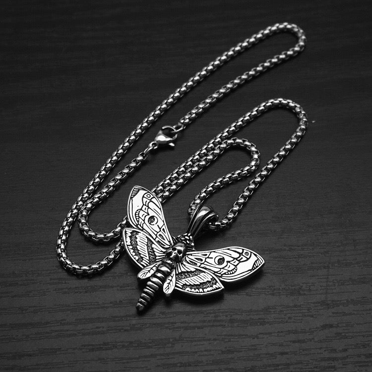 Aria Gothic Butterfly Necklace - Silver