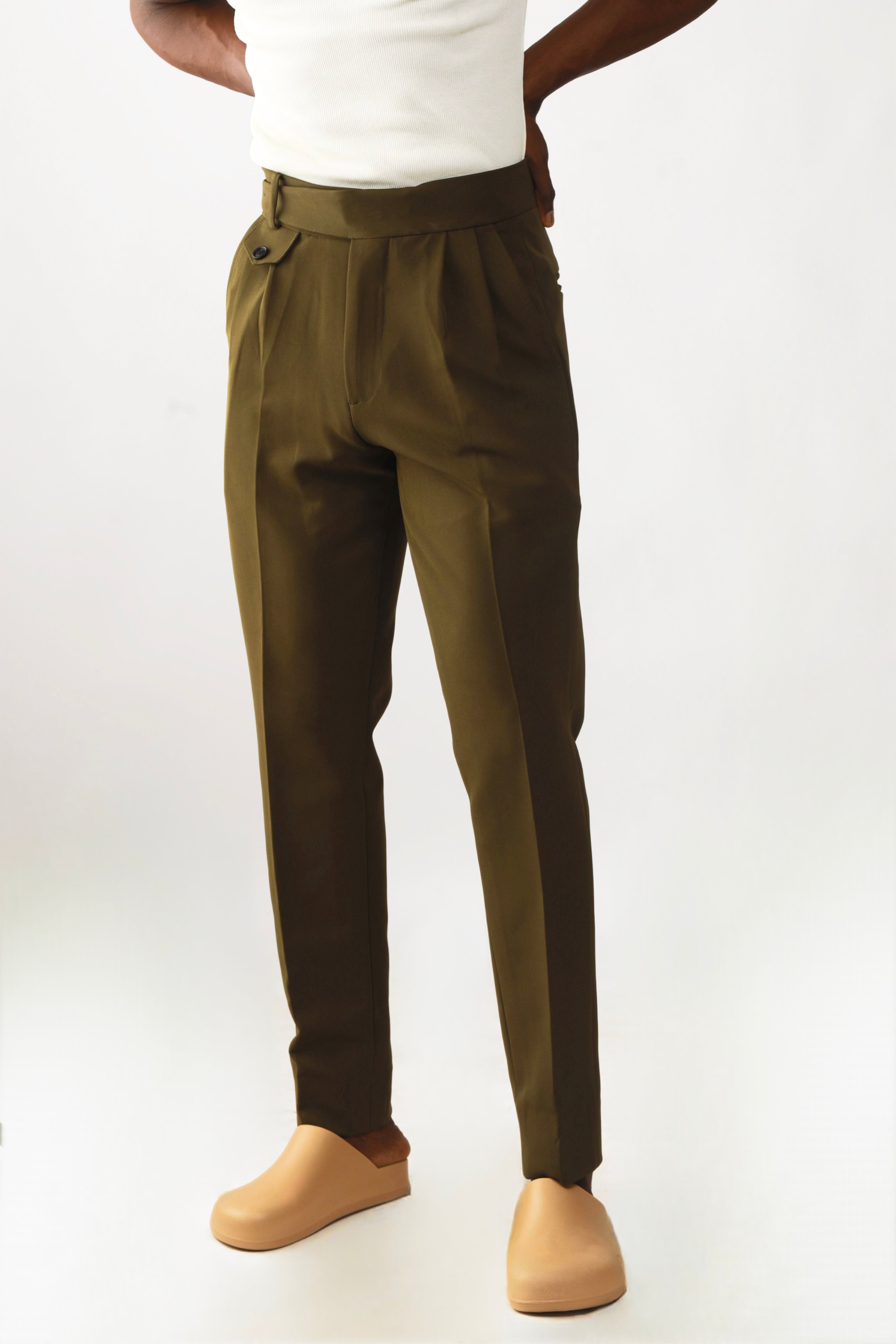 Cairo Oxford Workwear Regular Fit Trouser - Army Green-1