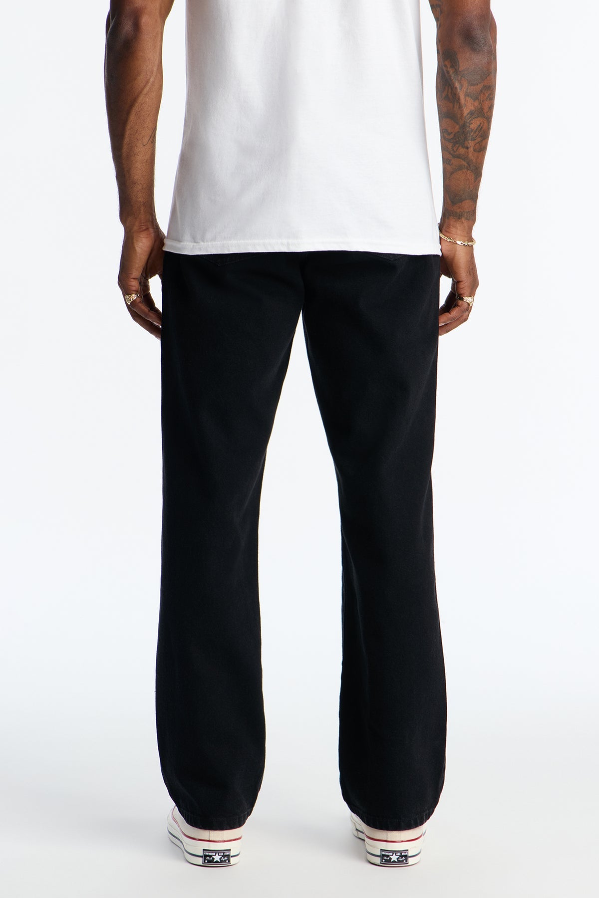 Cai Relaxed Straight Cut Jeans - Washed Black-12