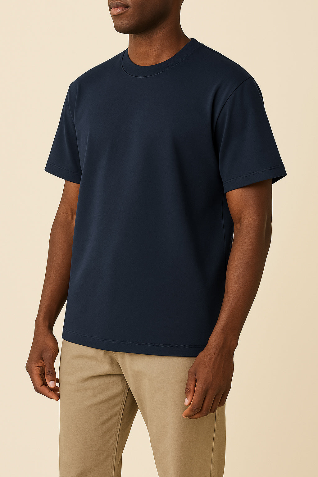 Claire 310GSM Medium-Weight Double-Yarn Blank Tshirt (Premium Quality) - Dark Blue
