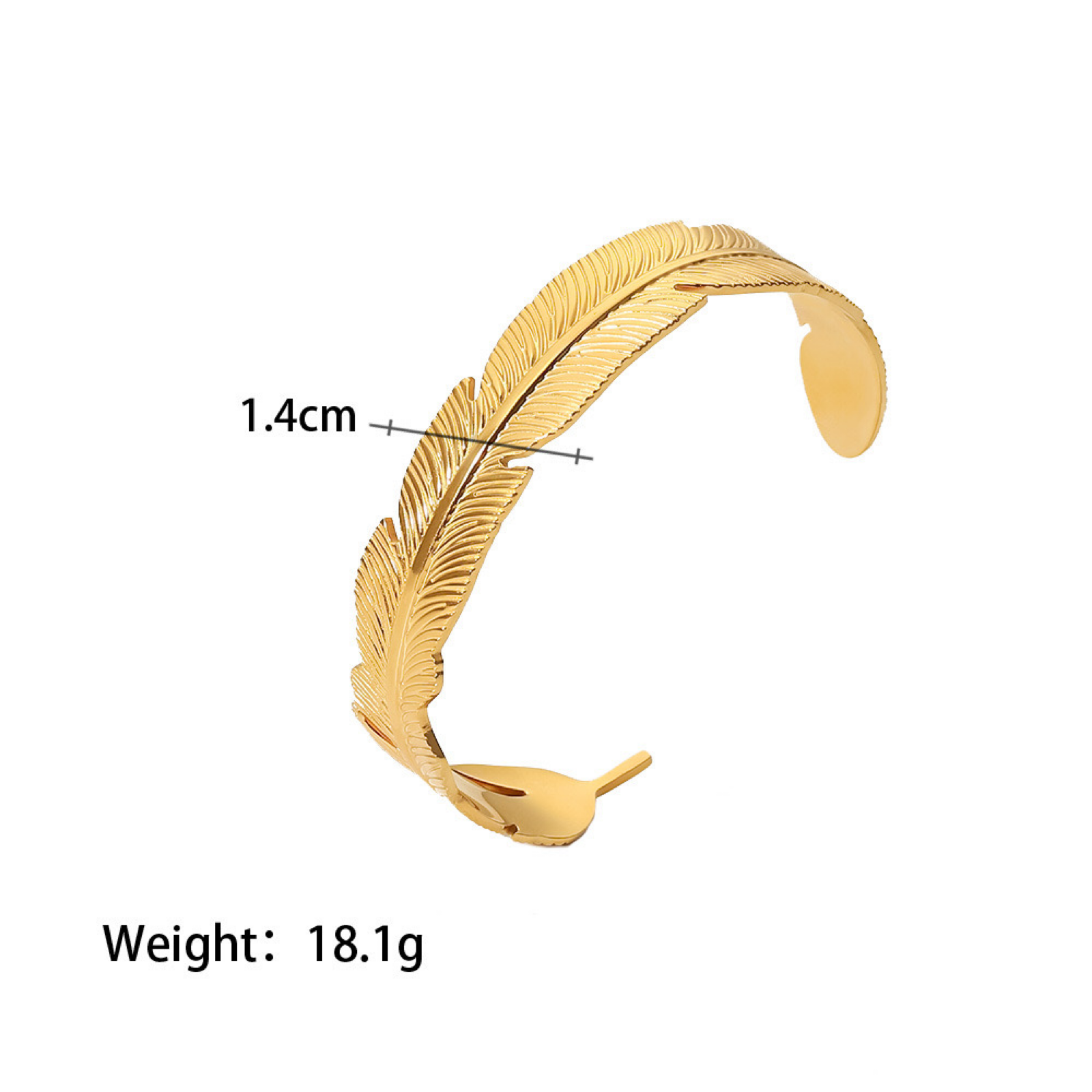 Celia Leaf 18K Titanium Stainless Steel Bracelet - Gold-5