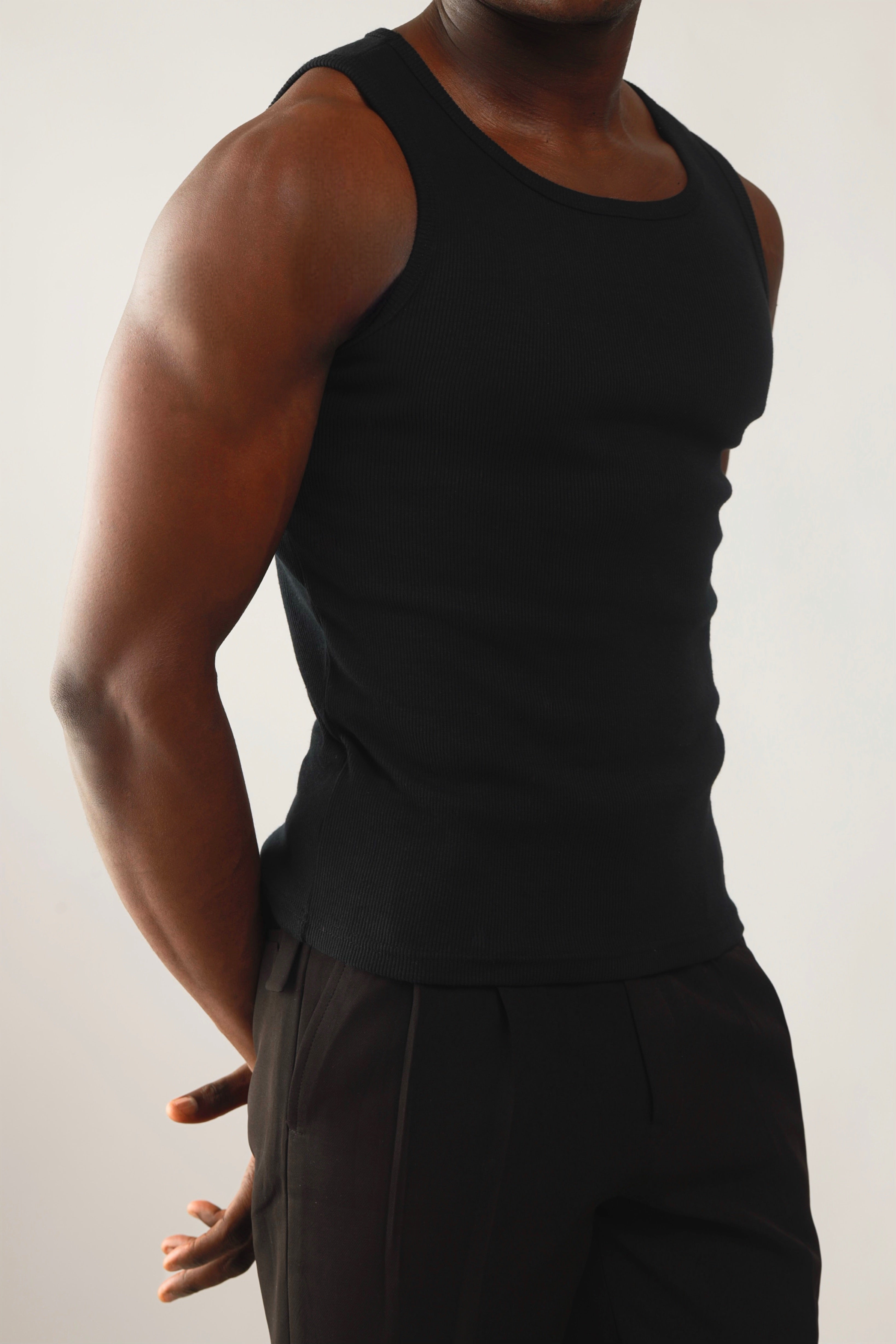 Calix Breathable Compression Tank Top (460G)(Premium Quality) - Black-4